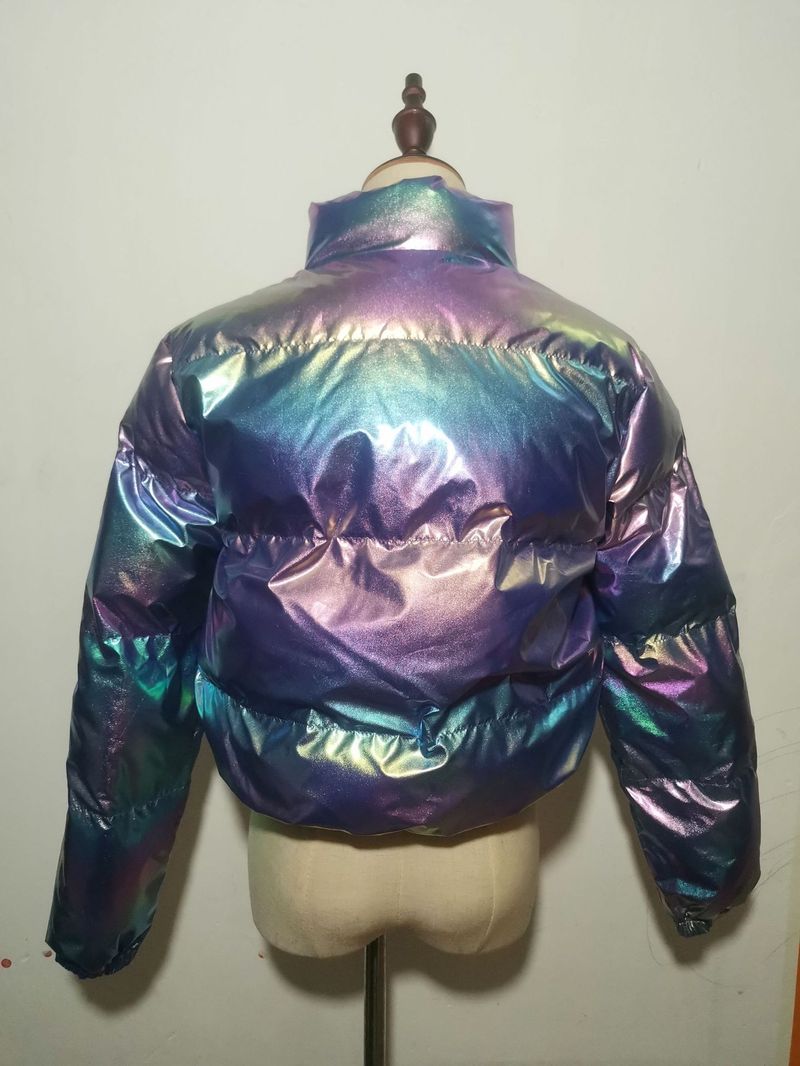 Damen-Herbst- und Wintermode mit Baumwollpolsterung, helle Baumwollpolsterjacke, kurzer Damenmantel_voghion.com