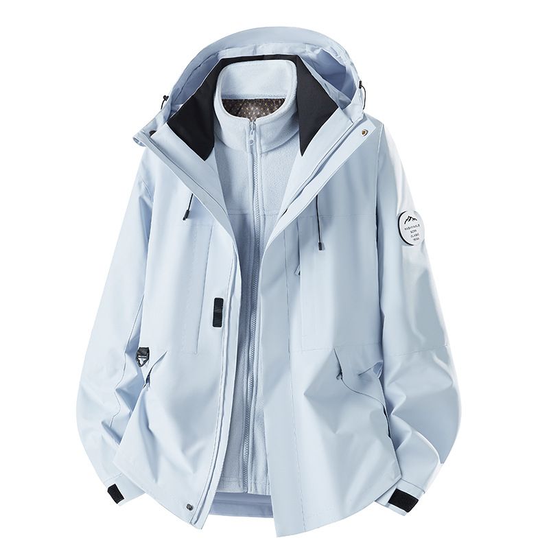 Herbst Outdoor Wasserabweisende 3-in-1 Nerzfleecejacke Hochwertiger winddichter wasserdichter Übergrößenmantel_voghion.com