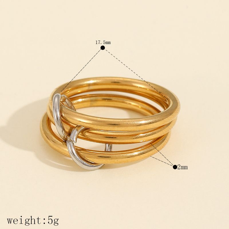 Geometric Multi-layer Stainless For Women Stackable Simple Versatile Circular Pearl Titanium Steel Ring_voghion.com