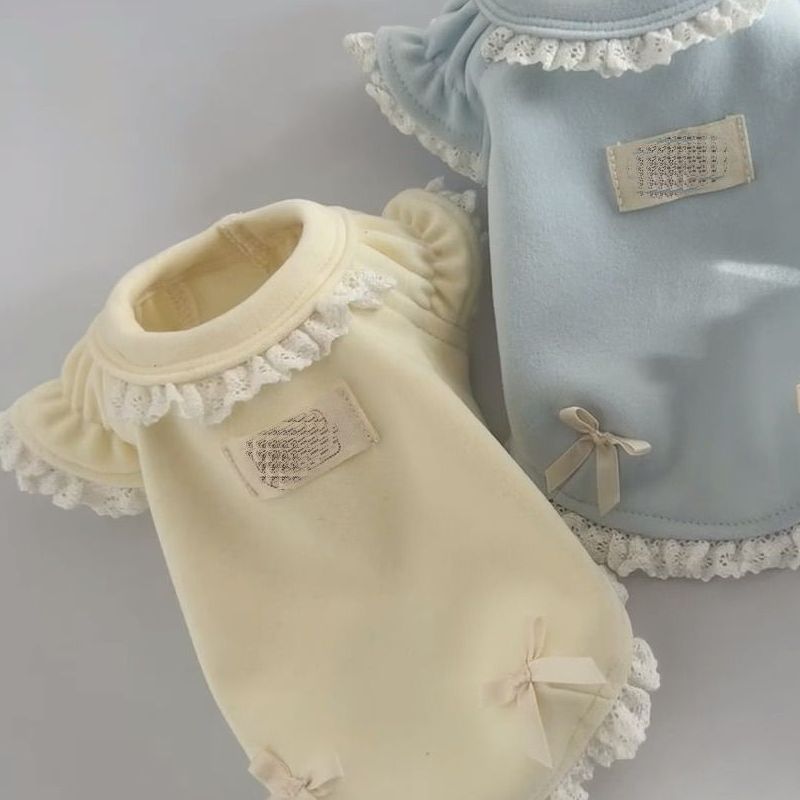 Solid Color Base Doll Collar T-Shirt Cat Bichon Dog Pet Clothes_voghion.com