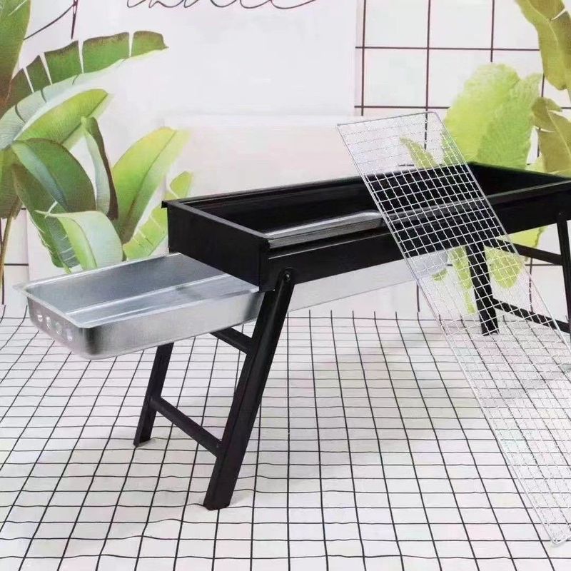 【BBQ】Barbecue Outdoor Haushalt Tragbarer, verdickter, faltbarer Komplettset-Herd Hand-Holzkohlegrill_voghion.com