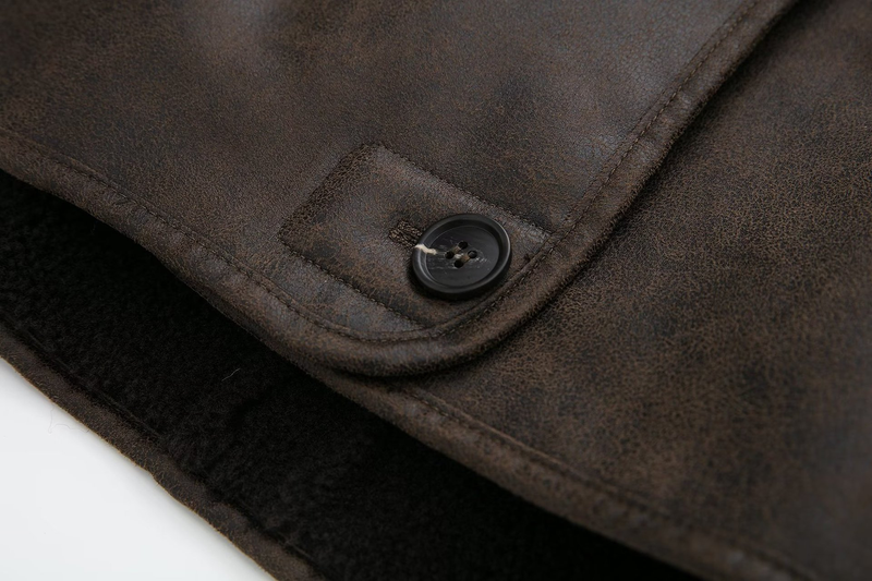 Dammekleeder Stroossemode Kaffifaarweg locker Pelz eendeeleg duebelsäiteg Jackett Mantel_voghion.com