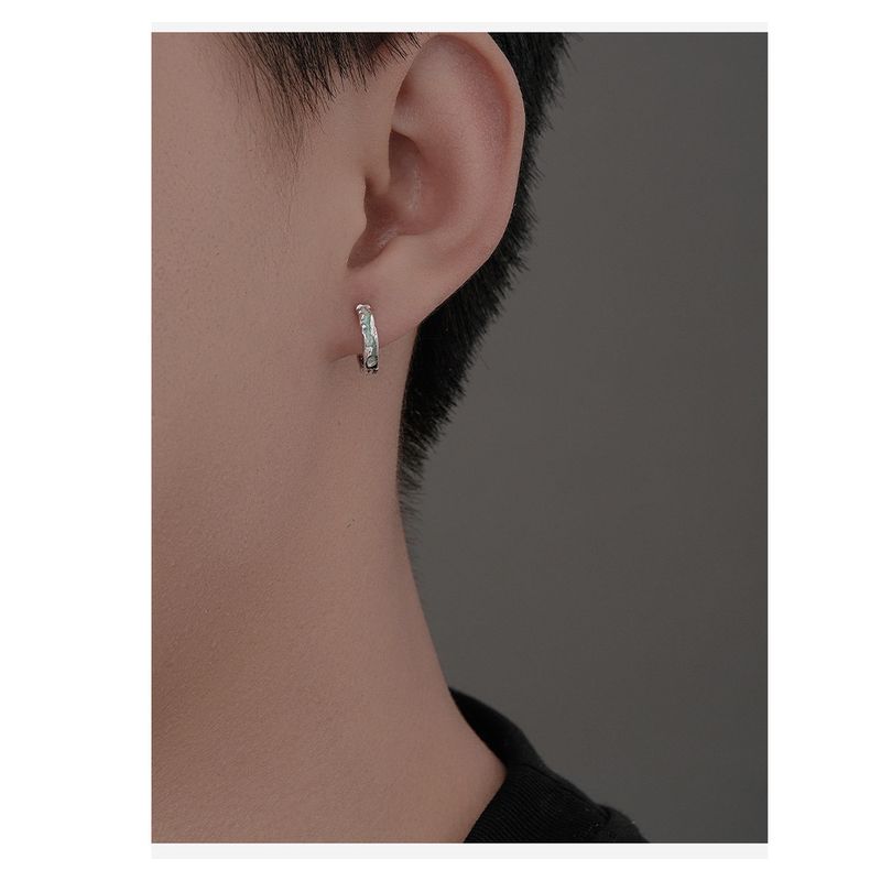 S Silver Needle High End, mintgrüner Schnallenclip ohne Ohrlöcher, einzeln, einzigartiges Design für Herrenohrringe_voghion.com