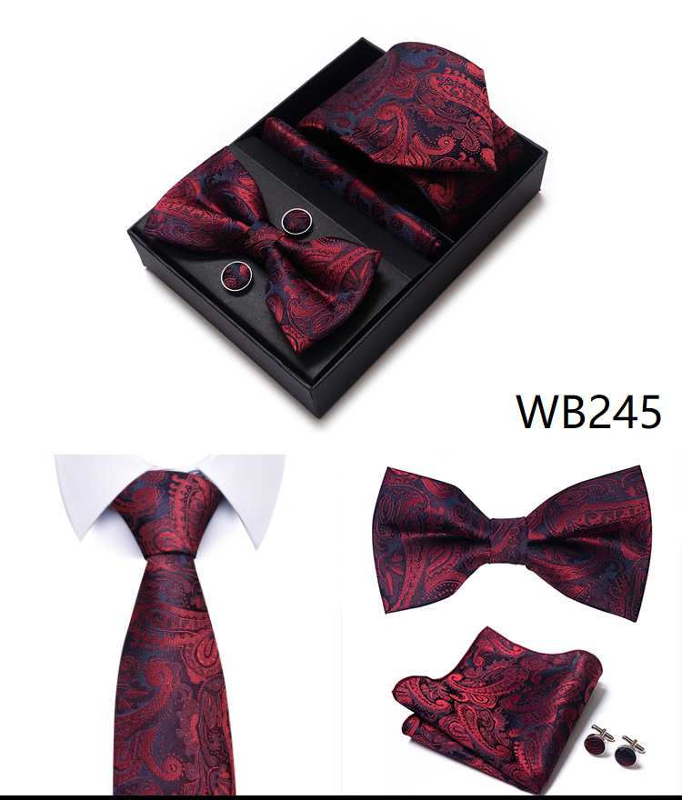 Gravatas e lenços masculinos, conjunto de gravatas masculinas, caixa de presente, 6 peças, gravata formal de negócios, fabricante de guangzhou_voghion.com