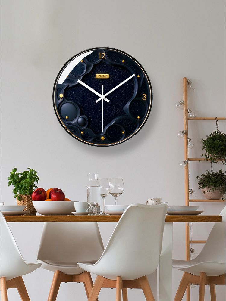 Yipula 7278 Horloge murale à quartz ronde de luxe, style nordique, simple et créative, idéale pour un salon_voghion.com