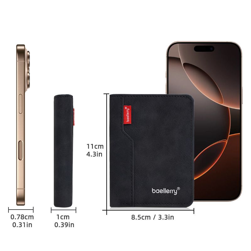 New Men's Wallet With A High-end Feel, Frosted PU Card Holder, Simple Vertical ID Card Holder, Small Wallet For Men_voghion.com