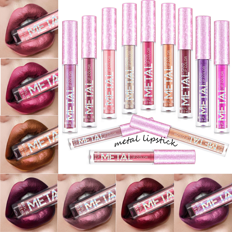 Σετ 12 τεμαχίων Glitter Shimmer Lip Lipstick Σετ 12 τεμαχίων με λαμπερά, αδιάβροχα και πολύχρωμα lip gloss_voghion.com