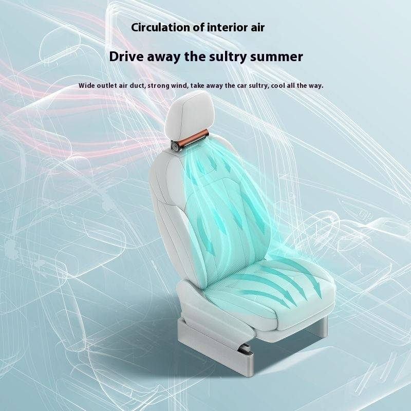 Ventilatore per sedile auto, USB, portatile, design con cordino, alimentazione eolica a 3 velocità_voghion.com