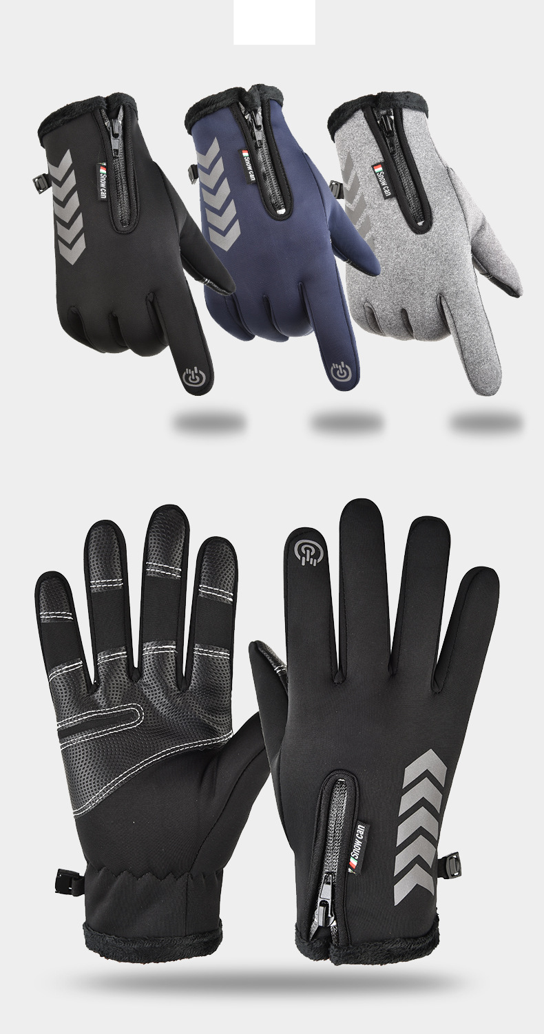 Guanti da ciclismo touch screen da uomo per sport all'aria aperta autunnali e invernali impermeabili antivento e caldi in velluto con consegna espressa_voghion.com