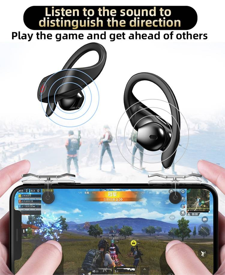 Wireless bluetooth headset tws new earbud type sports running bluetooth headset game music business ear clip type hanging ear type_voghion.com