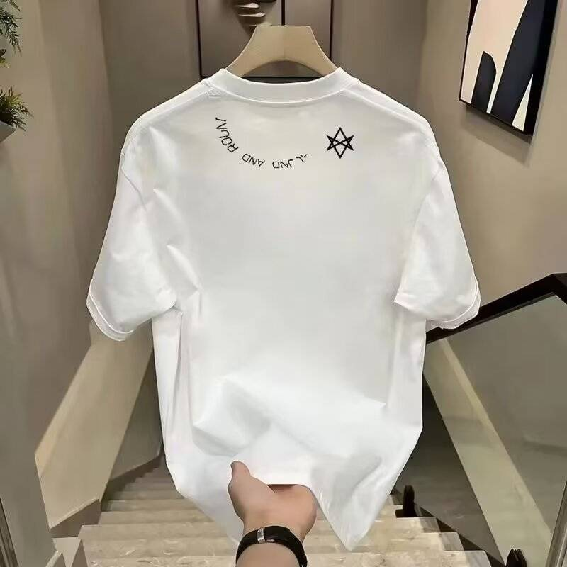 Simple And Versatile 2025 Summer New Large-sized Loose Round-neck High-end Men's Short-sleeved T-shirt_voghion.com