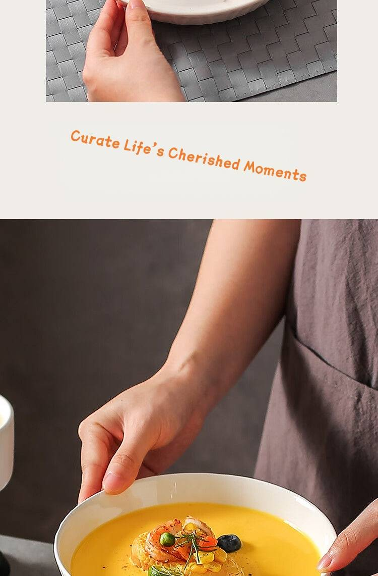 2er-Pack 8,1 Zoll dicke Essteller aus Keramik, skandinavischer Stil, vielseitig verwendbar, Serviergeschirr für Pasta und Obst, leicht zu reinigen, kommerzielle Qualität_voghion.com