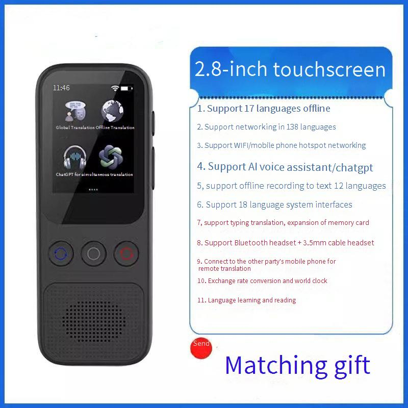 Portable Multilingual Translator Device - Offline Translation For 8+ Languages, Smart Language Learning, Travel Companion_voghion.com