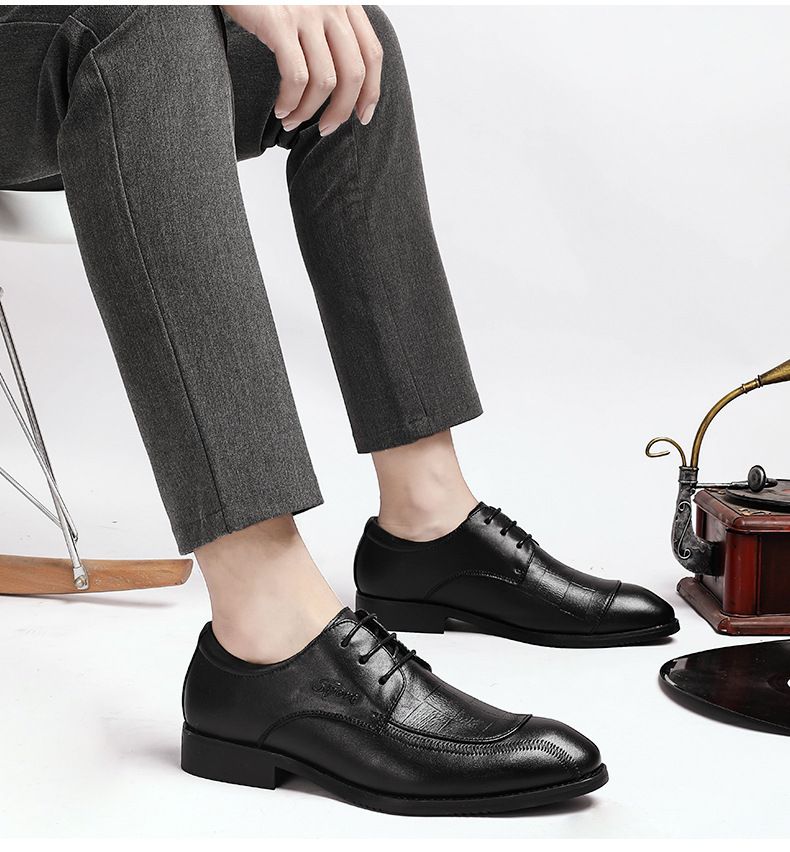 Herren-Schuhe aus Leder mit spitzer Zehenpartie, Freizeitschuhe für Herren_voghion.com