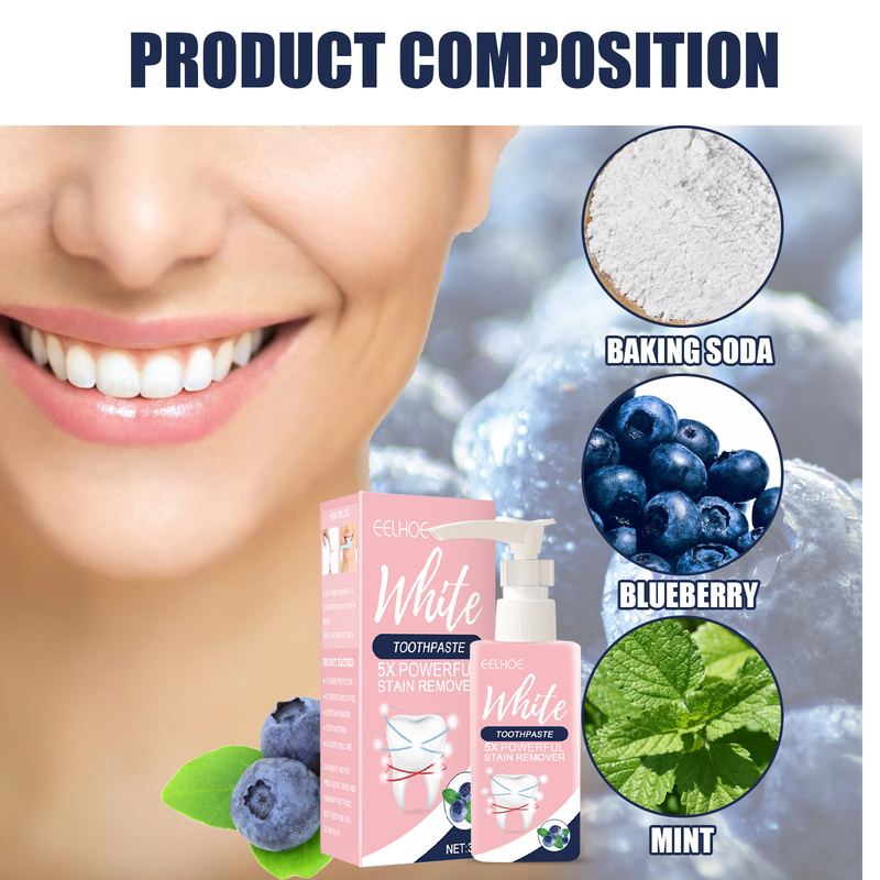 Baking soda press type teeth removal stain fresh breath cleaning, and fluoride free toothpaste 2024_voghion.com
