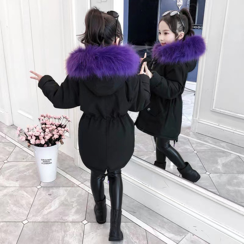 Kinderbekleidung Mädchen-Wintermantel mit wolleverdicktem Mädchen-Steppmantel zur Überwindung geschickt_voghion.com