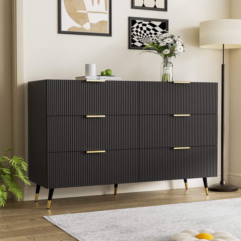 Buffet élégant au design moderne, meuble de rangement avec tiroirs et grand espace de rangement_voghion.com