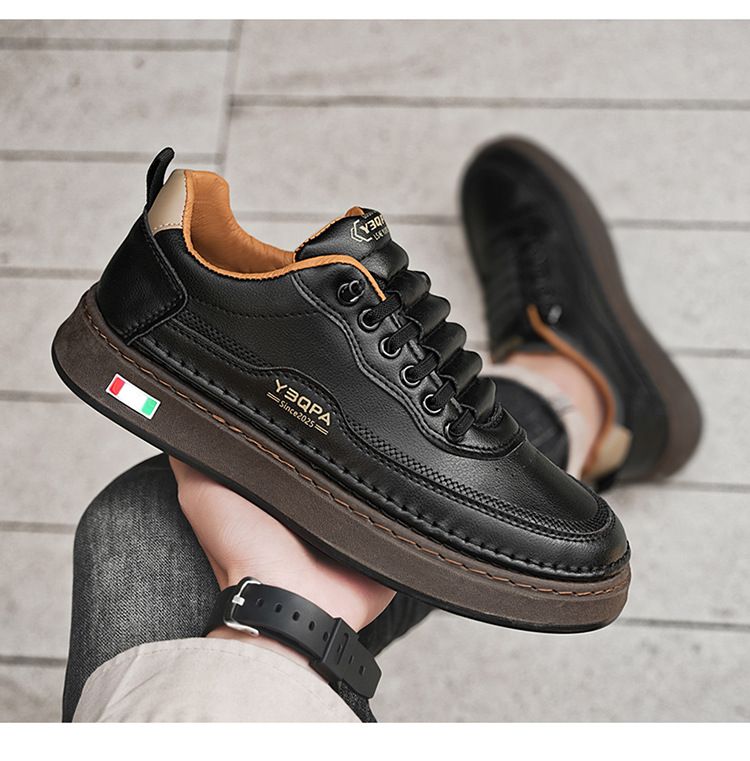 Lässige Slip-On-Sneaker für Herren – leichte, atmungsaktive Slipper aus PU-Leder mit rutschfester Sohle für den täglichen Gebrauch (Weiß/Schwarz/Beige)_voghion.com