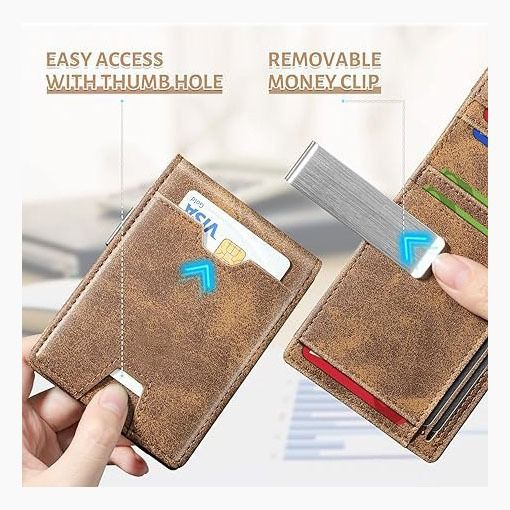 Cartera para equipaje y bolsos RFID antirrobo para hombre, tarjetero popular, billetera simple y delgada_voghion.com