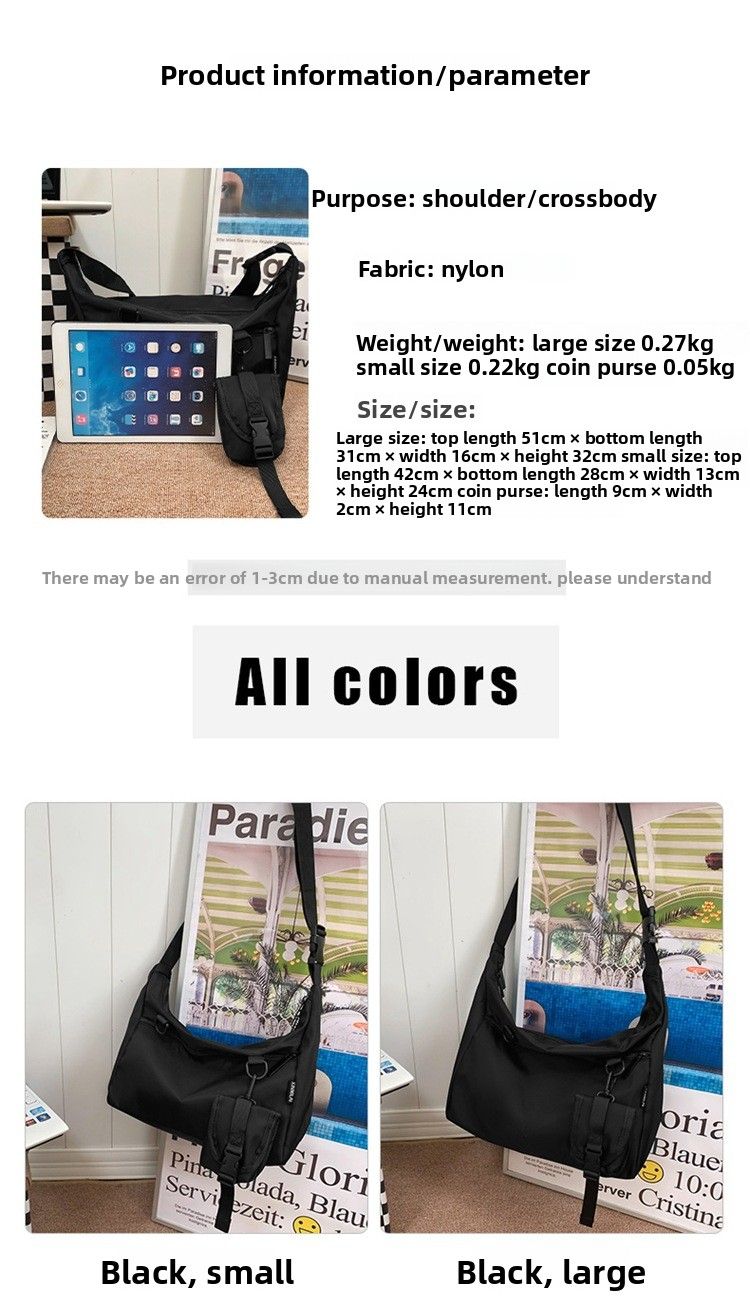 Sports Style Casual Messenger Bag Women's Large Capacity Bag Commuter Shoulder Satchel_voghion.com