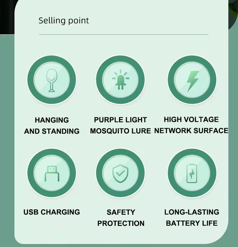 Folding Mosquito Swatter 2 in 1, Mosquito Trap Light and Racket, USB Rechargeable Electric Fly Swatter for Home and Outdoor_voghion.com