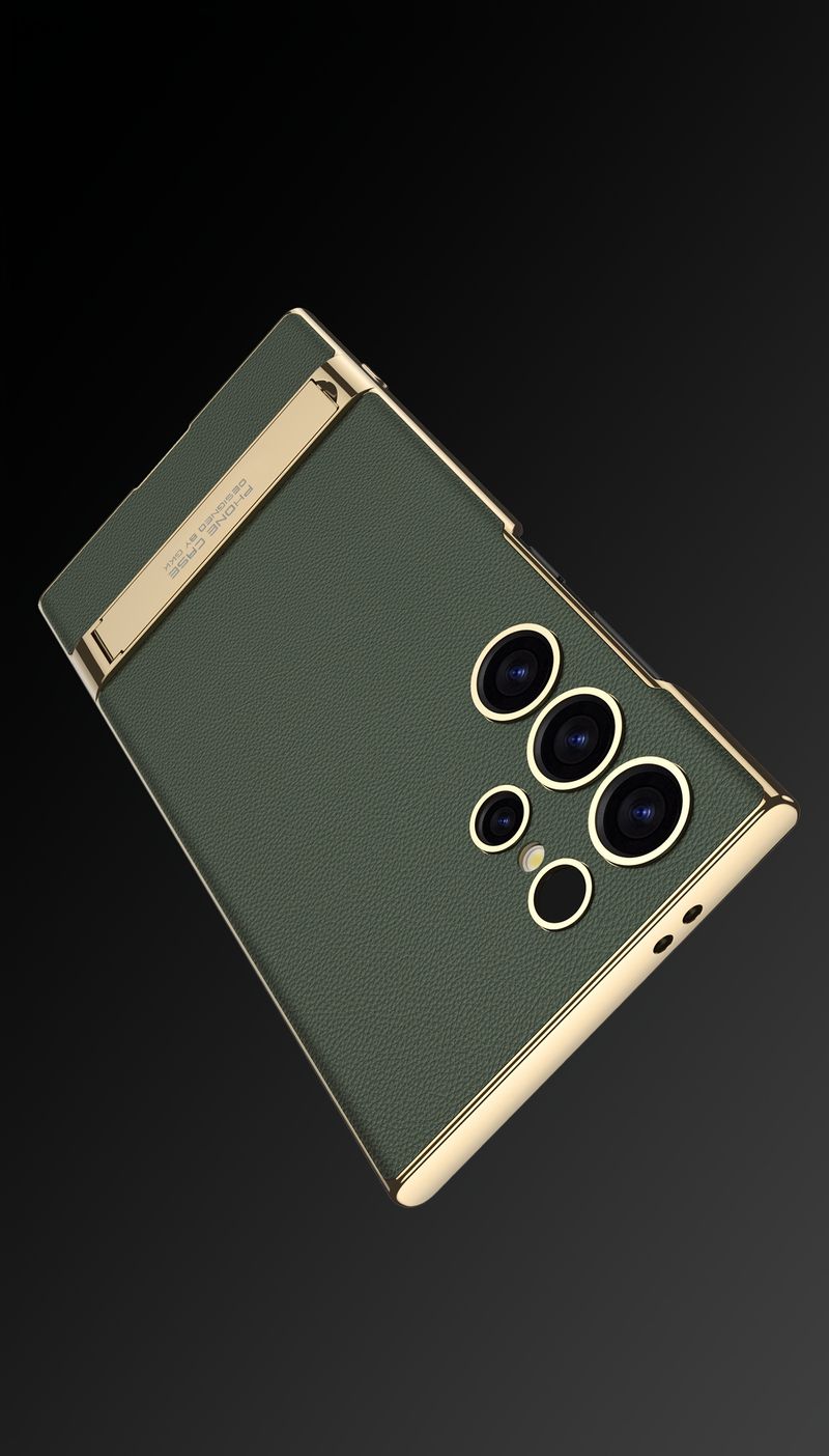 S24 Ultra Case - Premium Leather Bracket Phone Case With Holder - Protective Cover For S24 Ultra_voghion.com