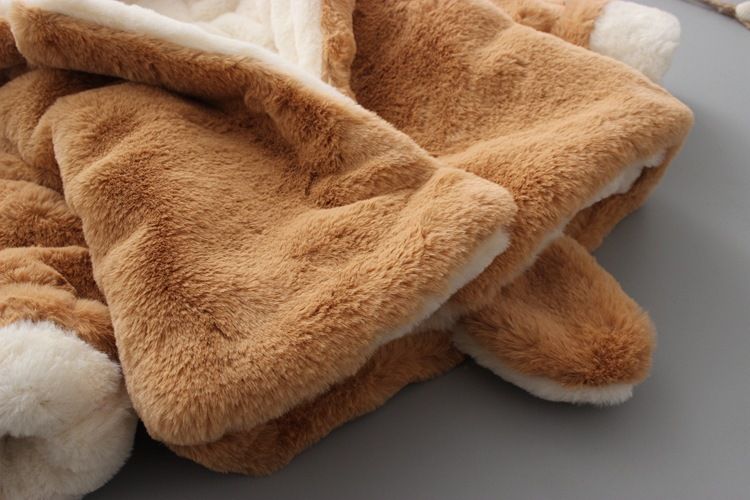 Katoenen gewatteerde winterjas voor baby's en meisjes met een verdikte fleecejas voor uitgaan, katoenen gewatteerde winterbontjas voor meisjes, katoenen gewatteerde jas_voghion.com