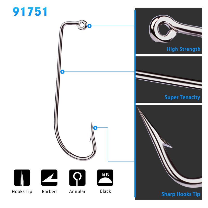 PRO BEROS Brand Fishing Gear Soft Worm With Barbed Fish Hooks 100 Pieces/Pack Bulk High Carbon Steel_voghion.com