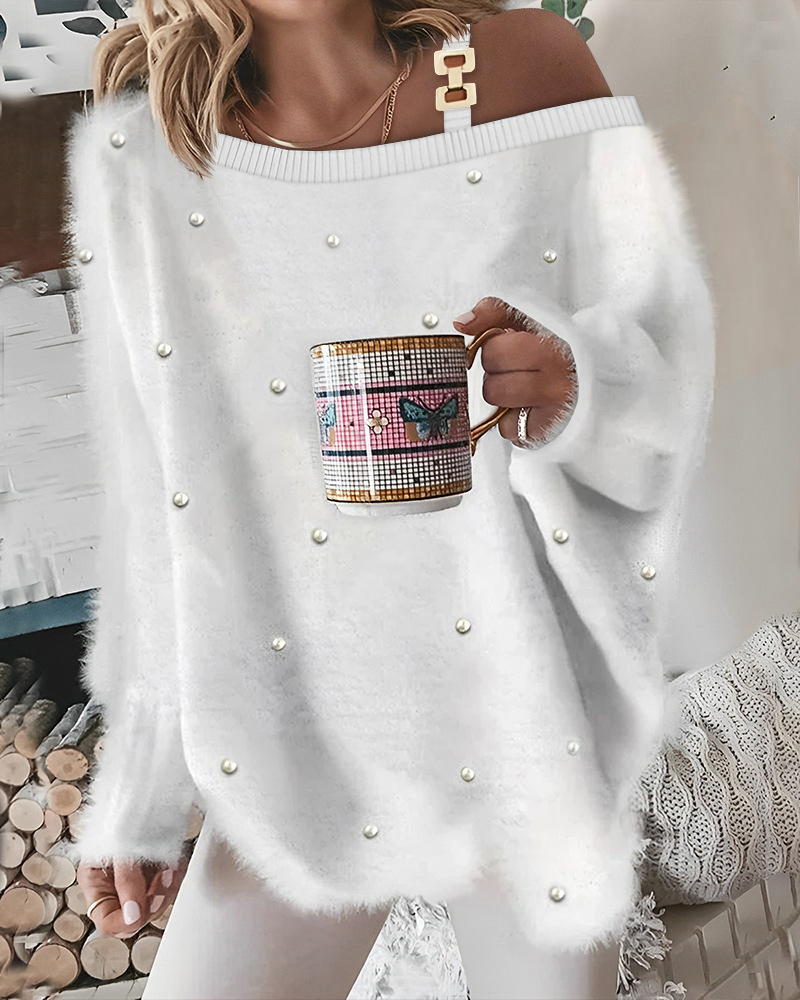 Top ampio peloso da donna con scollo a V_voghion.com
