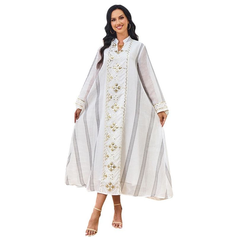 Saudi Arabian Clothing Bead Embroidered Muslim Evening Dress Women's Wear_voghion.com