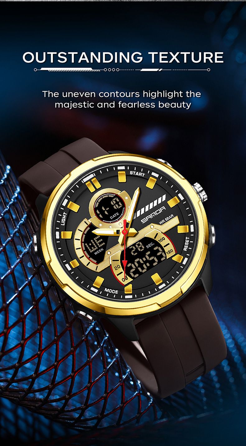 Modische digitale Sportuhr mit Dual-Display, Alarmfunktion, wasserdicht und leuchtend – ideal für Schüler und Teenager._voghion.com