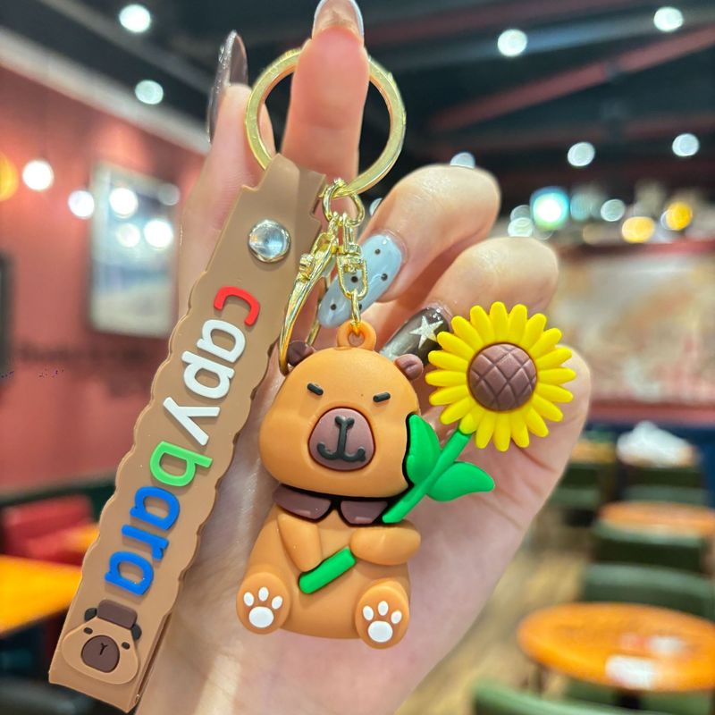 Cute Capybara Bag Soft Rubber Keychain Niche Backpack Decoration High-end Doll Pendant_voghion.com