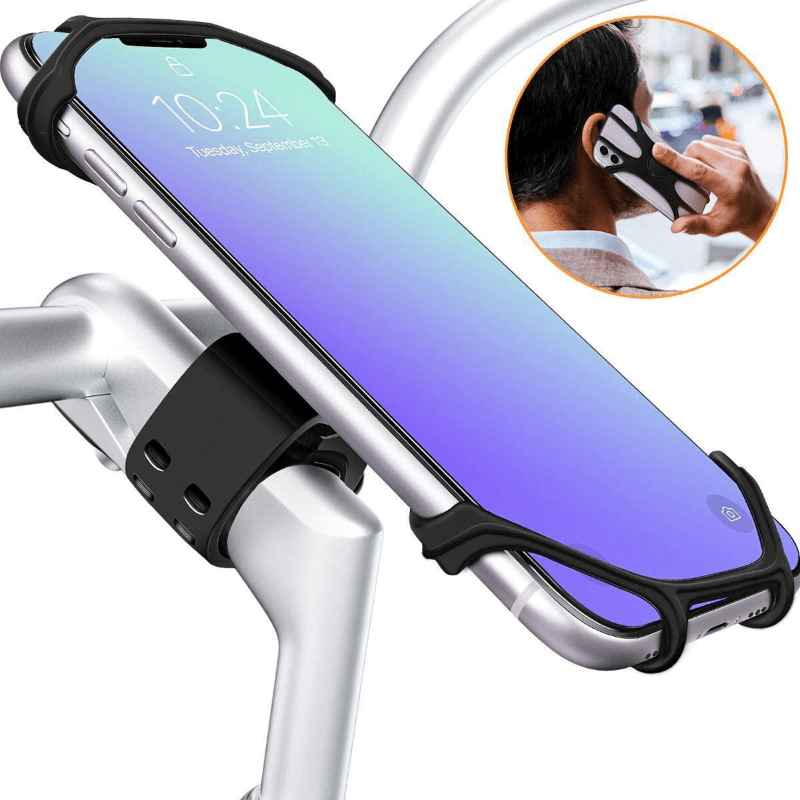 Suport pentru telefon cu rotație la 360° pentru ciclism, husă din silicon pentru ghidon, pentru bicicletă_voghion.com