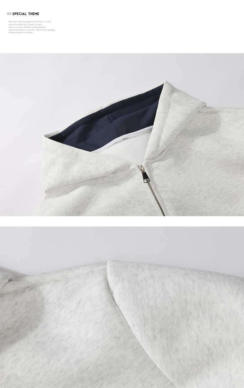 Men's Double Zipper Hooded Sweatshirt, Color Block Pullover, Casual Jacket For Fall & Winter, Plus Size, Unisex Style (White, Grey, Black, Navy)_voghion.com