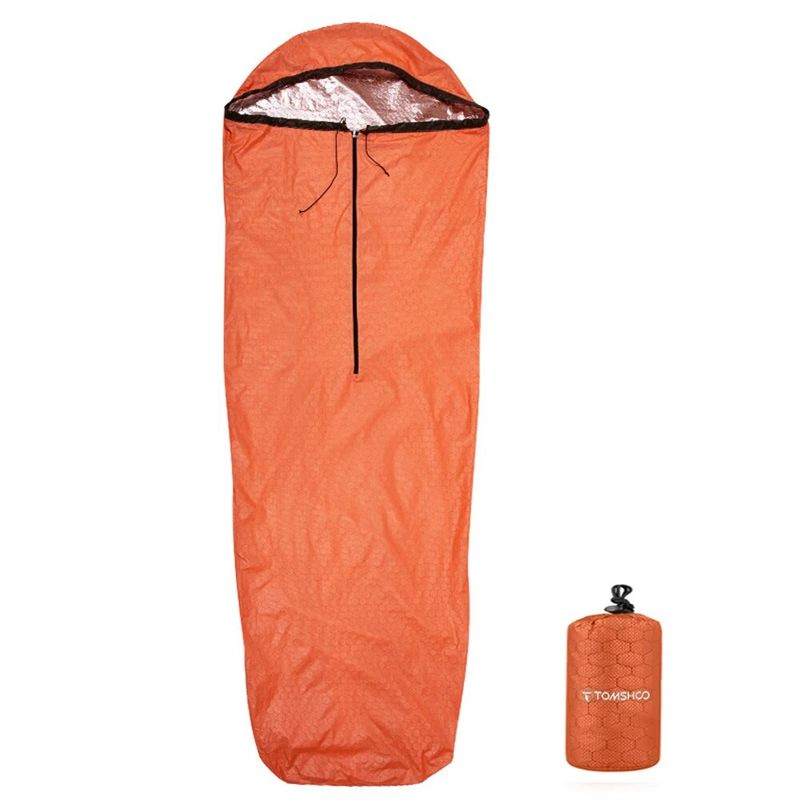 TOMSHOO Notfallschlafsack, ultraleicht, wasserdicht, wärmereflektierend, Thermoschlafsack, Überlebensausrüstung für Outdoor-Abenteuer_voghion.com