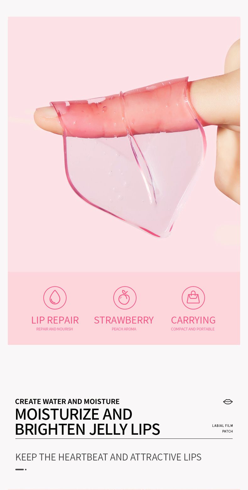 Boxed 8g X 20 Slices Fruit Strawberry Moisturizing Care Hydrating Lip Mask_voghion.com