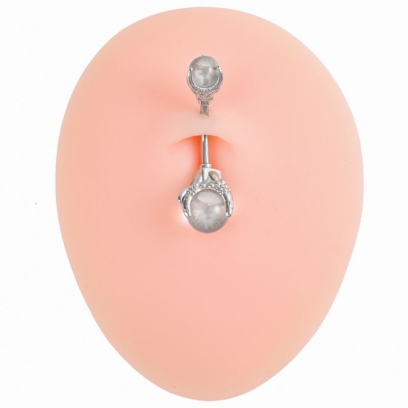 New European And American Trend Ghost Claw Natural Stone Amethyst Ring Navel Stud Product Wholesale_voghion.com