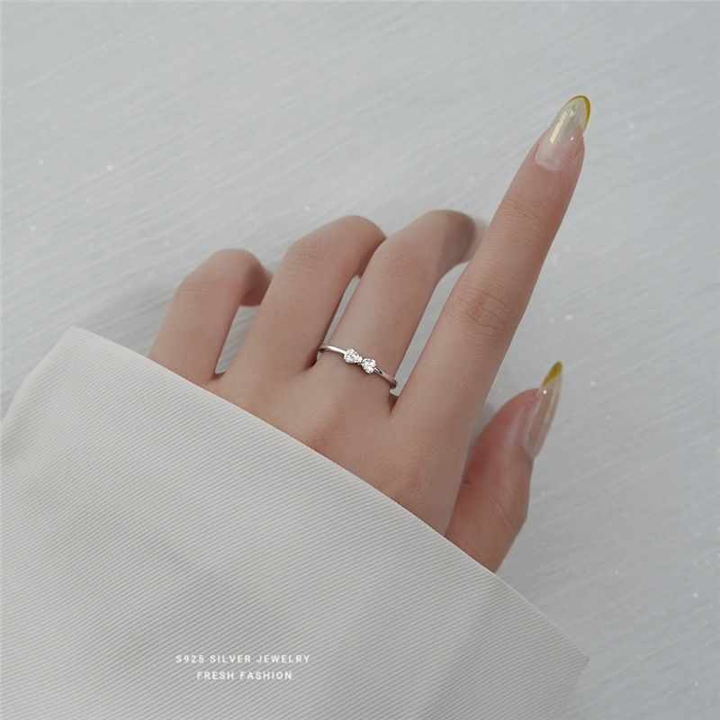 Pure silver bow women's light luxury, simple INS, and niche design, open mouth ring, hand decoration is suitable_voghion.com