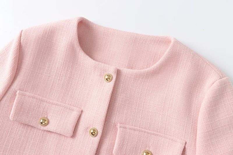 Women's Clothing autumn gold button flap short women's top_voghion.com