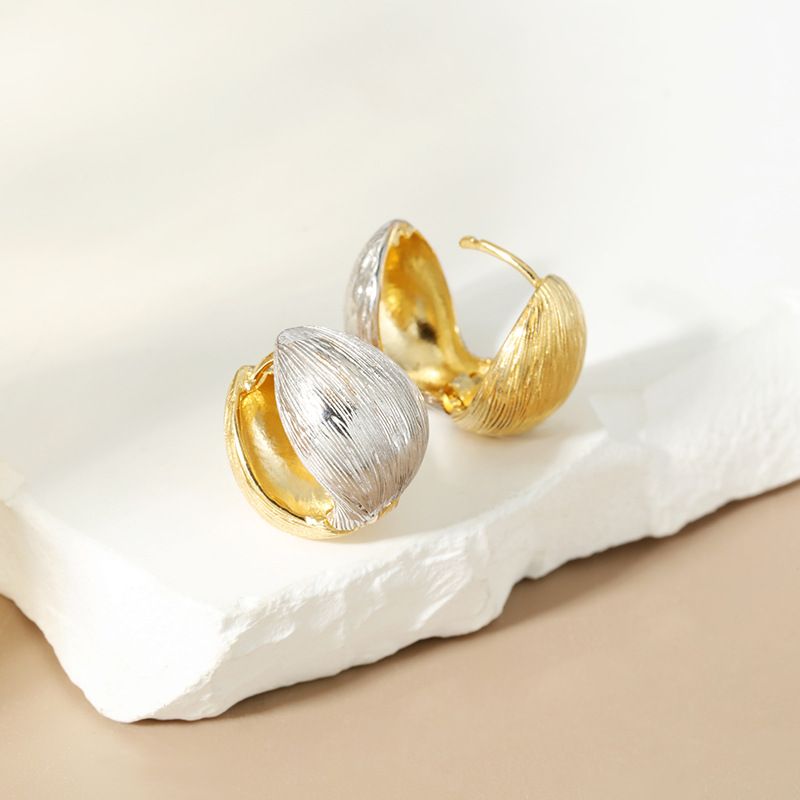 Stud Earrings Sterling Silver Wire-drawing Frosted Water Drops Retro Simple Ear Buckle Niche Entry-luxury All-match Women's High-end Earrings_voghion.com