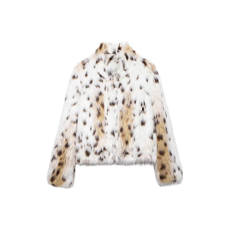 2025 Winter Eco-Friendly Warm Coat Loose Fit Mountain Cat Pattern Leopard Print Fur Jacket_voghion.com