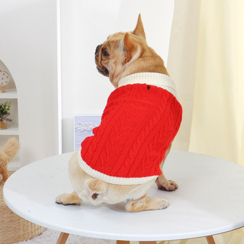 New Casual Ribbed Pullover Pet Spring And Autumn Multi-color Small Dog Knitted Sweater_voghion.com