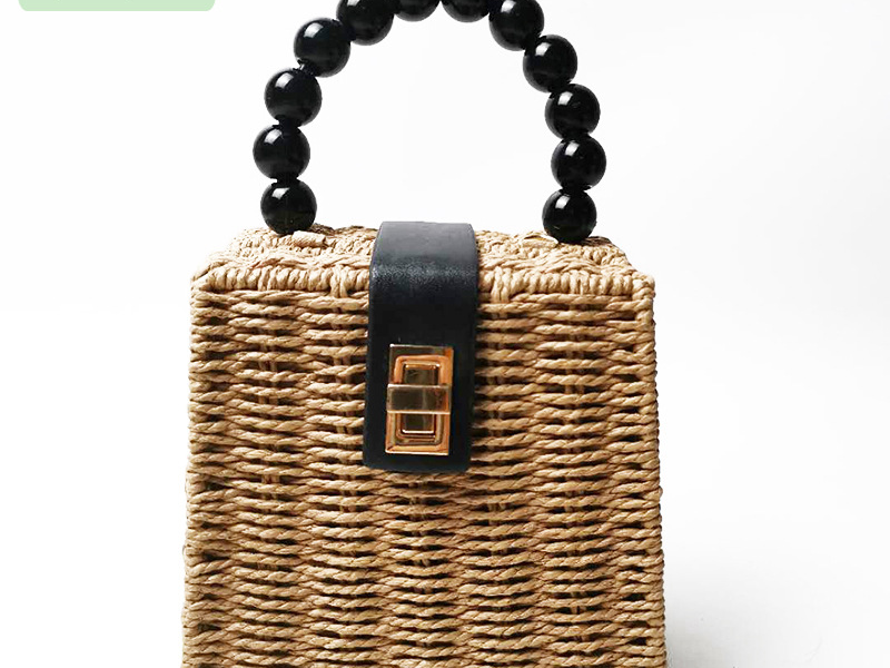 Women's Bags Manufacturers Supply Street Stall Bags, New Paper Rope Iron Frame Woven Beach Bags, Woven Bags, Paper Rope Straw Bags_voghion.com