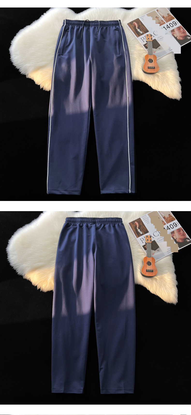 Spodnie sportowe męskie granatowe Two Bar Group Junior High School Szkoła średnia Szkoła podstawowa Uczniowie Two Bar School Uniform Pants_voghion.com