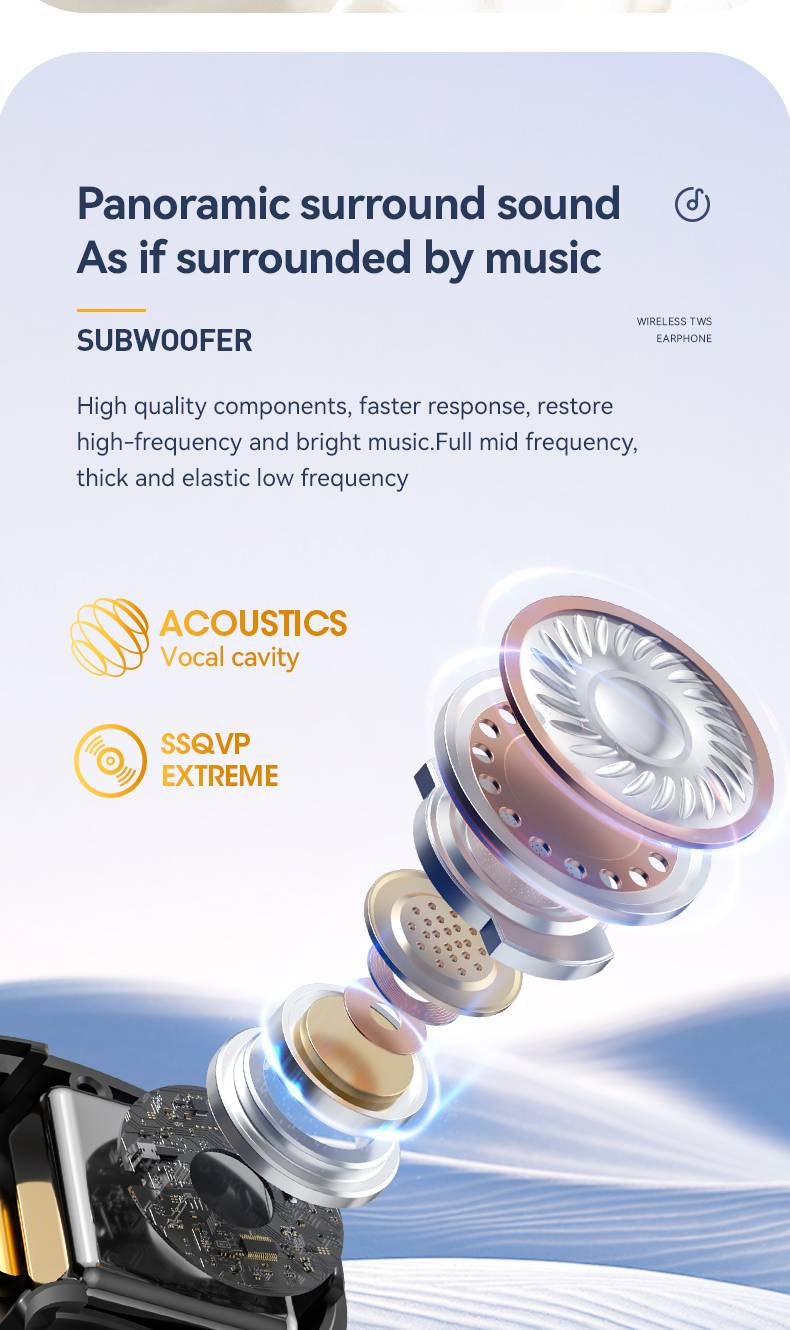 Wireless TWS Earbuds M51 - Sleep Earphones With 6 Hours Playtime, HD Display, Clear Calls, And Dual Ear Sync_voghion.com