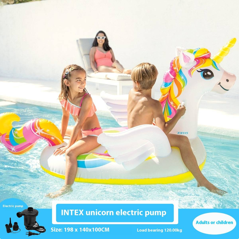 Cojín inflable de aire con forma de animal, balsa flotante, silla reclinable, cama flotante sobre el agua, anillo flotante para adultos y niños, pato amarillo, unicornio, flamenco._voghion.com