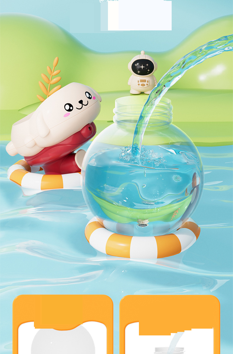 Glow-in-the-Dark Water Gun For Kids – Cartoon Frog & Astronaut Squirt Toys For Beach & Pool Fun (Green/Red/Blue, Ages 3-14)_voghion.com