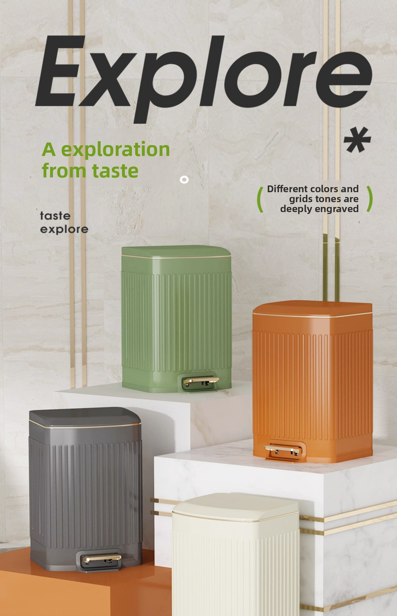 Edelstahl-Tretmülleimer – 12 bis 50 l, handelsübliche Qualität, mit Fußpedal und Deckel (geruchsdicht, leise schließend, modernes Design für Büro/Küche)_voghion.com
