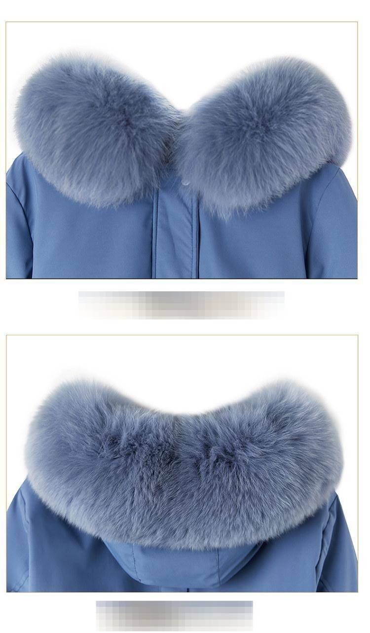 Women's Winter Hooded Parka Coat With Fox Fur Trim - Long Quilted Puffer Jacket For Petite To Plus Size, Warm Fleece Lined, Zipper Closure_voghion.com