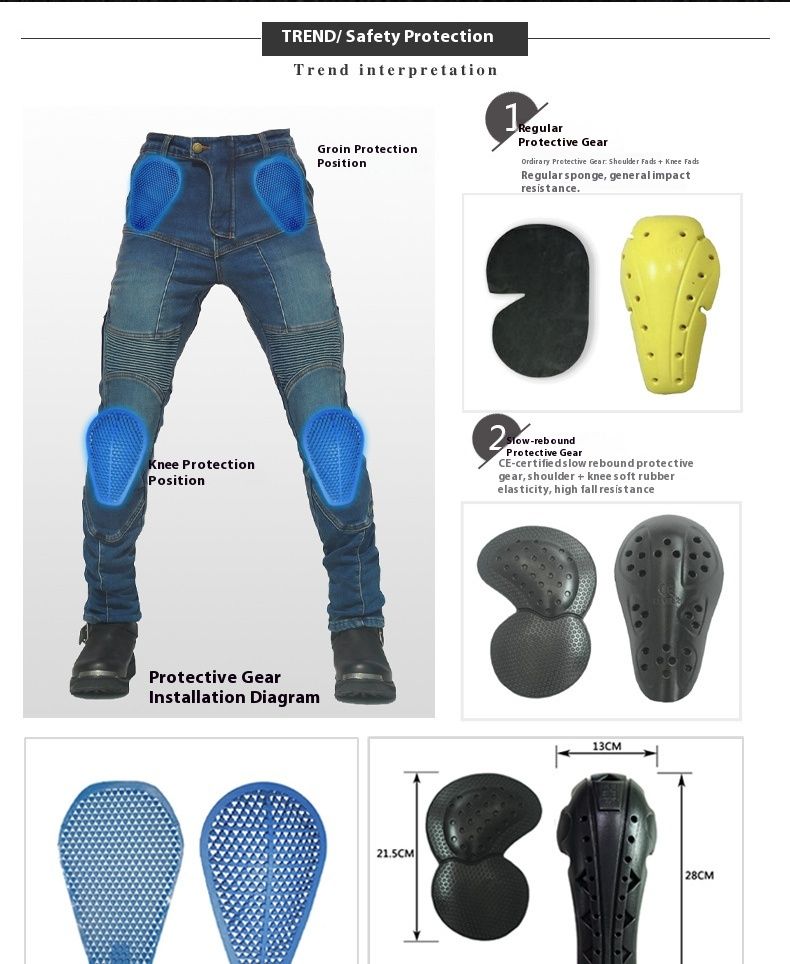 Jeans da motociclista rinforzati in Kevlar da uomo e da donna: protezioni termiche invernali, impermeabili e regolabili per le ginocchia, per la sicurezza in moto_voghion.com